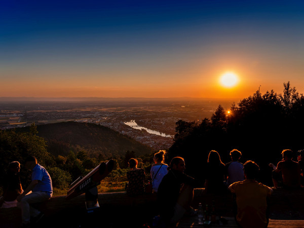 Königstuhl, Panoramablick, Sonnenuntergang